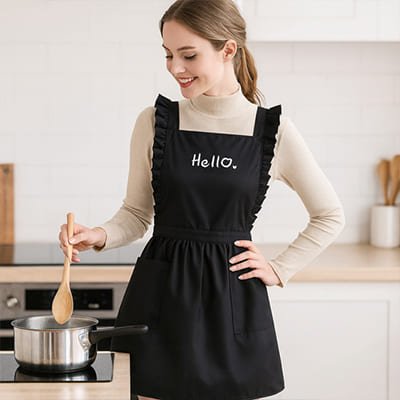 Tablier de Cuisine Femme Vintage noir chic