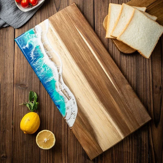 Planche a Decouper Resine Epoxy Ocean