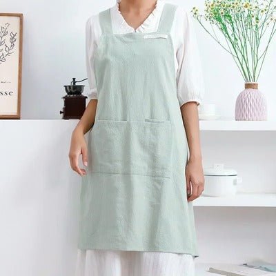 Tablier Japonais en Coton vert clair pour Femme