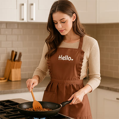 Tablier de Cuisine Femme Vintage marron