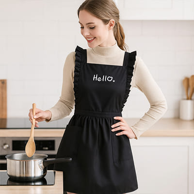 Tablier de Cuisine Femme Vintage noir chic