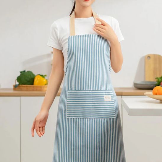 Tablier de Cuisine en Coton pour Femme bleu