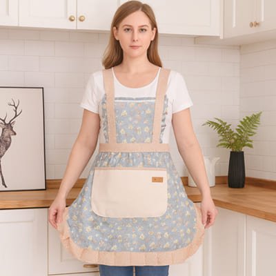 Tablier de cuisine pour femme bleu vintage