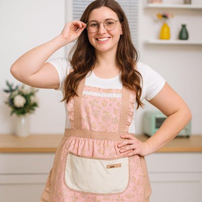 Tablier de cuisine pour femme rose vintage