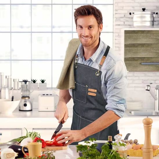 tablier de cuisine pour homme gris pro
