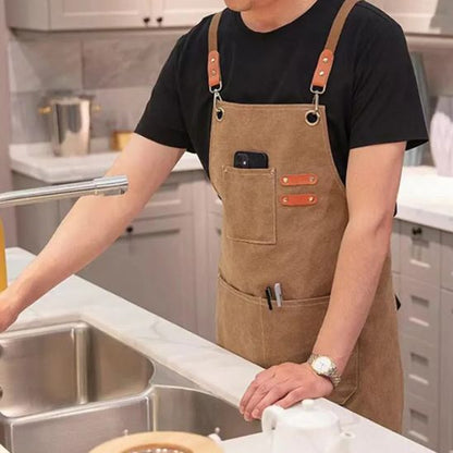 tablier de cuisine pour homme marron pro